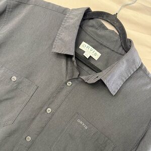 Orvis Mens Large Shirt Light Weight Short Sleeve Button Down With Pockets